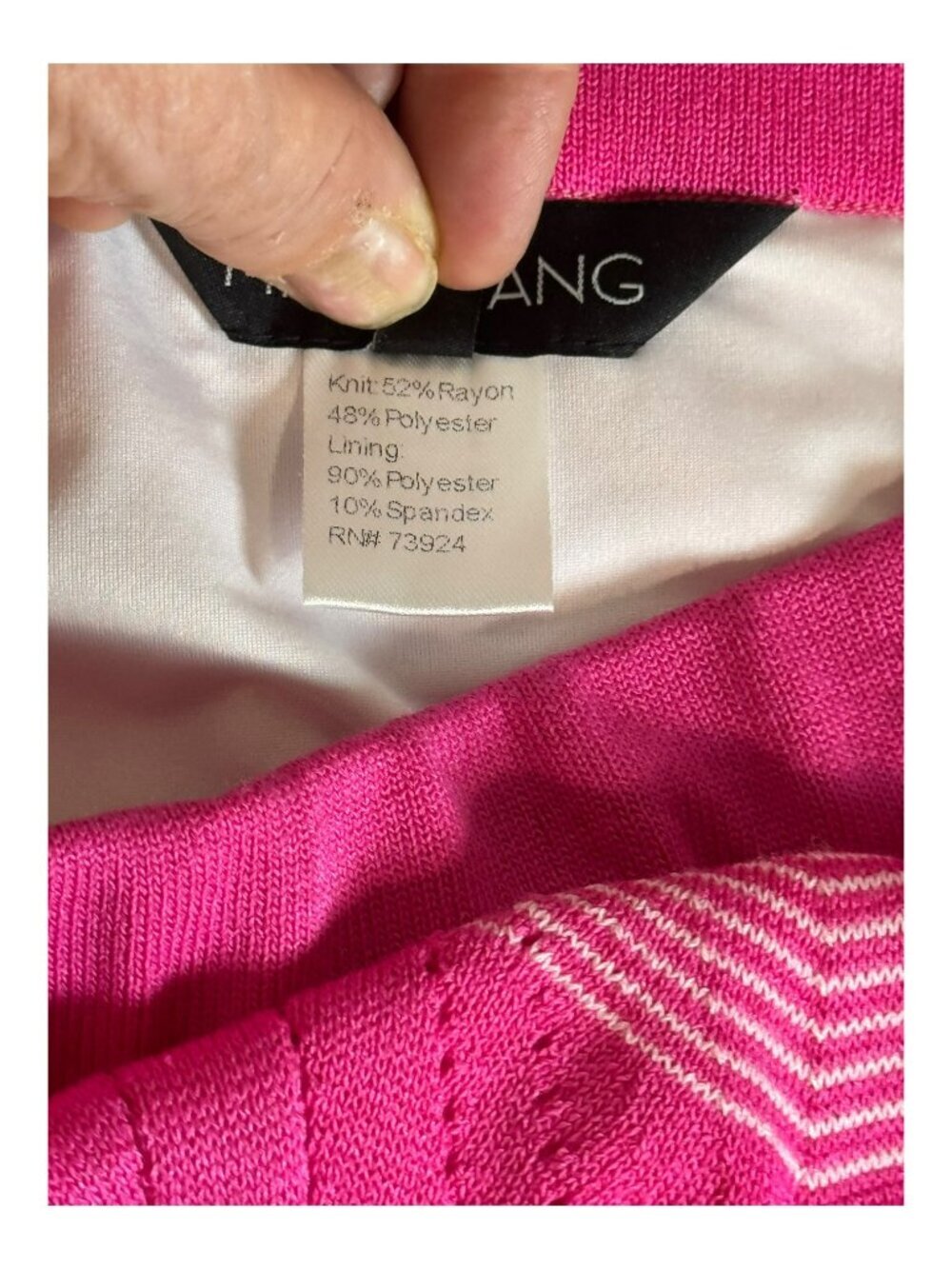 Ming Wang Pink Chevron Knit Maxi Skirt Size M - Zig Zag Pattern Long Midi | NWT - Picture 11 of 12